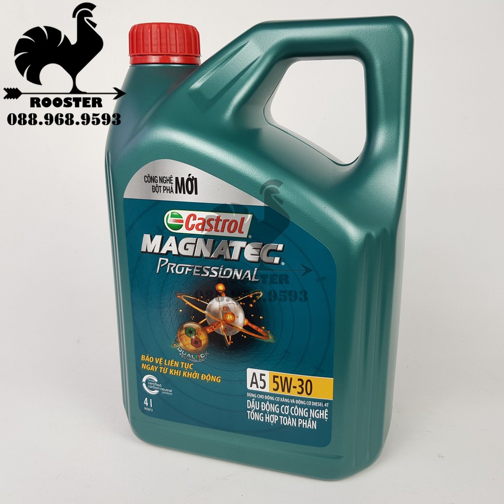 [Hàng chính hãng] Dầu nhớt động cơ Castrol 5W30 tổng hợp toàn phần 5W30 - Castrol Magnatec Professional (4L) - Phụ tùng 