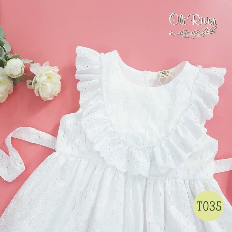 VÁY ĐẦM REN THẮT NƠ SIÊU XINH THƯƠNG HIỆU OLI RIVER