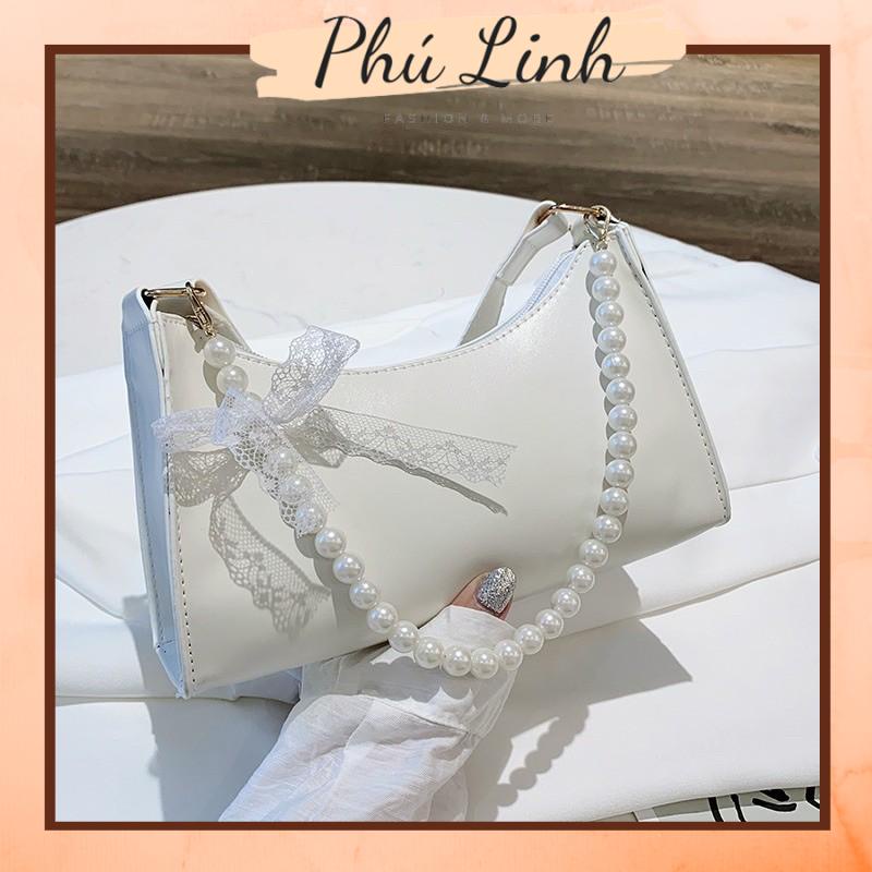 Túi đeo vai quai ngọc thắt nơ siêu xinh
