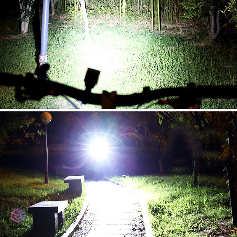 Đèn pha bóng LED sử dụng pin có còi cho xe đạp