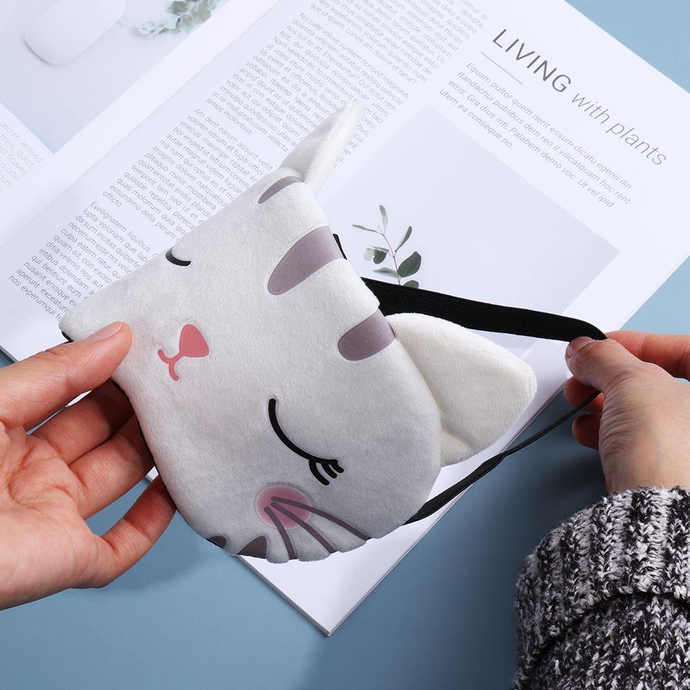 Miếng Che Mắt Bằng Lông Nhung Mềm Mại Hình Động Vật Hoạt Hình Dễ Thương Dùng Khi Đi Du Lịch