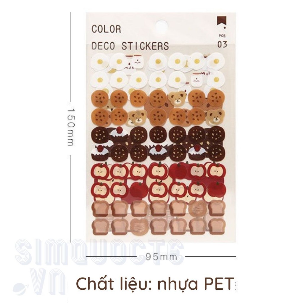 Set 3 Tấm Miếng Dán Sticker Với 6 Kiểu Dáng Xinh Xắn Dễ Thương ST05