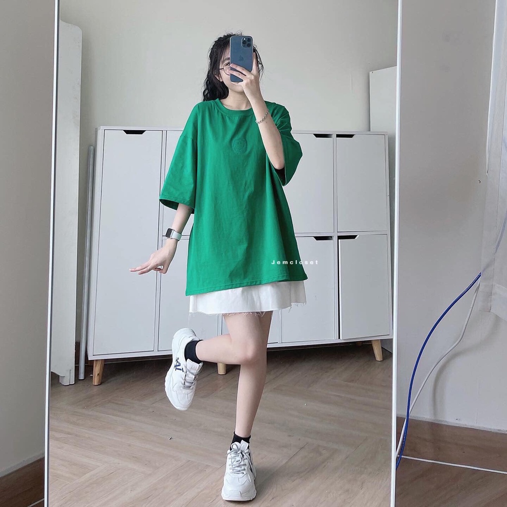 Áo Thun Tay Lỡ Nhiều Màu Cá Tính JEM CLOSET Áo Phông Nữ Form Rộng ENICE Phong Cách Hàn Quốc Lên Form Siêu Xinh 10258
