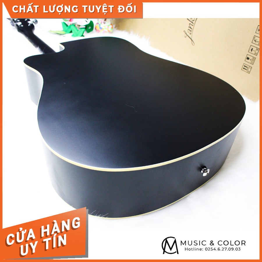 Guitar Acoustic Lankro LK41 đen nhám full phụ kiện - Nhạc cụ Music & Color