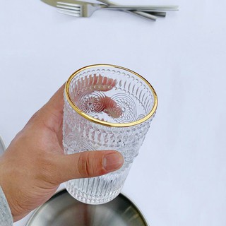 Bộ 6 cốc thủy tinh viền vàng