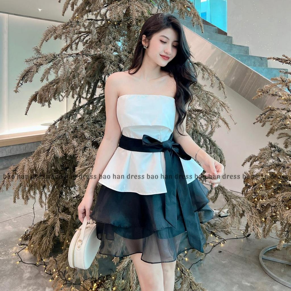 Set Chân Váy Tiểu Thư và Áo Cúp Ngực Phối Nơ - NV402