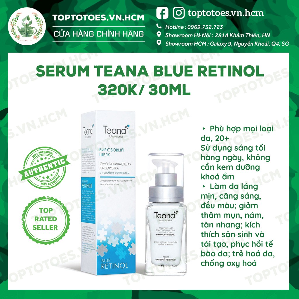 Serum Teana Blue Retinol cho da căng sáng, láng mướt, trẻ hoá da