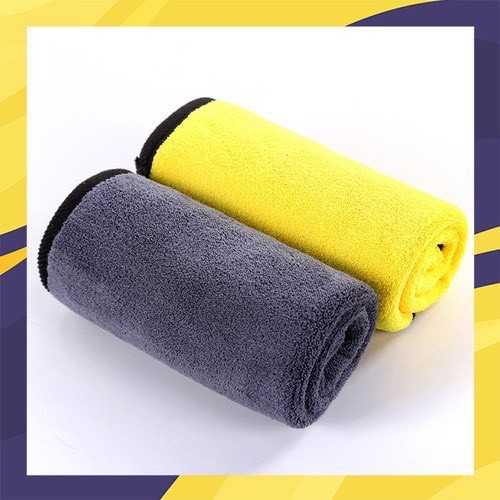 Khăn microfiber 2 mặt 2 lớp vàng ghi siêu dầy siêu thấm nước size 30x60cm - Hoa mộc lan Store