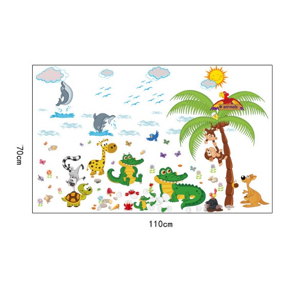 Decal trang trí bãi biễn của 2 Chú Cá Sấu ( Kèm Vido thật )