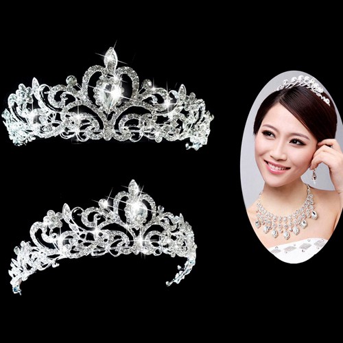 Vương miện cài tóc cô dâu đính đá độc đáo