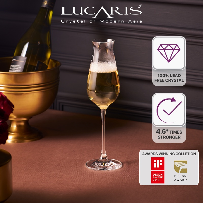 Bộ 6 Ly Uống Rượu Vang Sâm Panh Pha Lê Cao Cấp Lucaris Sparkling 240ml Nhập Khẩu Chính Hãng Sang Trọng - Desire S10SL08