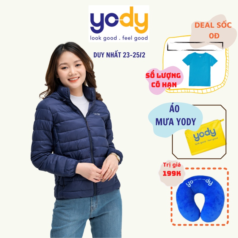 Áo Khoác Nữ YODY Siêu Nhẹ Chính Hãng Phong Cách Hàn Quốc, Áo Phao Có Mũ Dáng Ngắn PHN4000