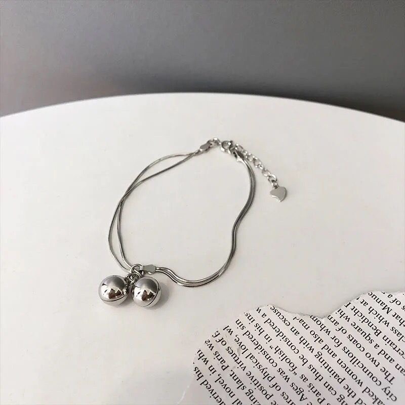 Vòng tay nữ chuông hai lớp Madeline T33 kiểu mới đơn giản phong cách Retro phiên bản Hàn Quốc tuyệt đẹp