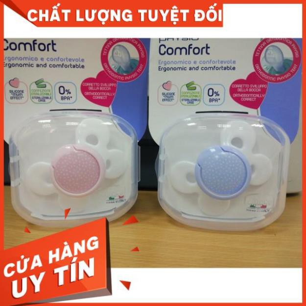 (Chính Hãng) TI GIẢ SILICON CHICCO PHYSIO COMFORT KÈM HỘP 0-6M