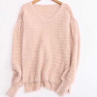 [order] áo len cổ tim lông thỏ siêu mịn xuất Nhật siêu rẻ