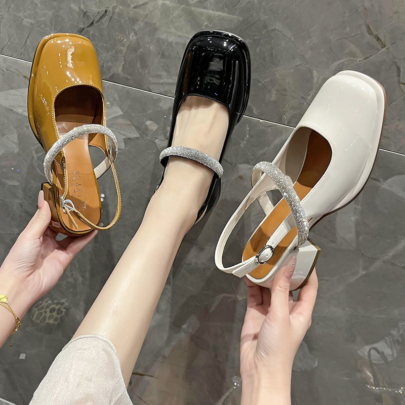 Giày Búp Bê Da Mũi Vuông Phong Cách Hàn Quốc Thời Trang Cho Nữ