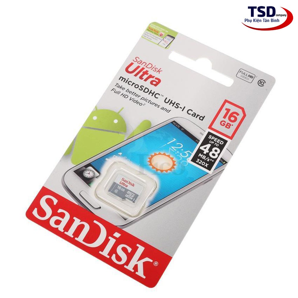 Thẻ Nhớ 16GB Sandisk 80mb/s Micro SD Chính Hãng Bảo Hành 5 Năm | BigBuy360 - bigbuy360.vn