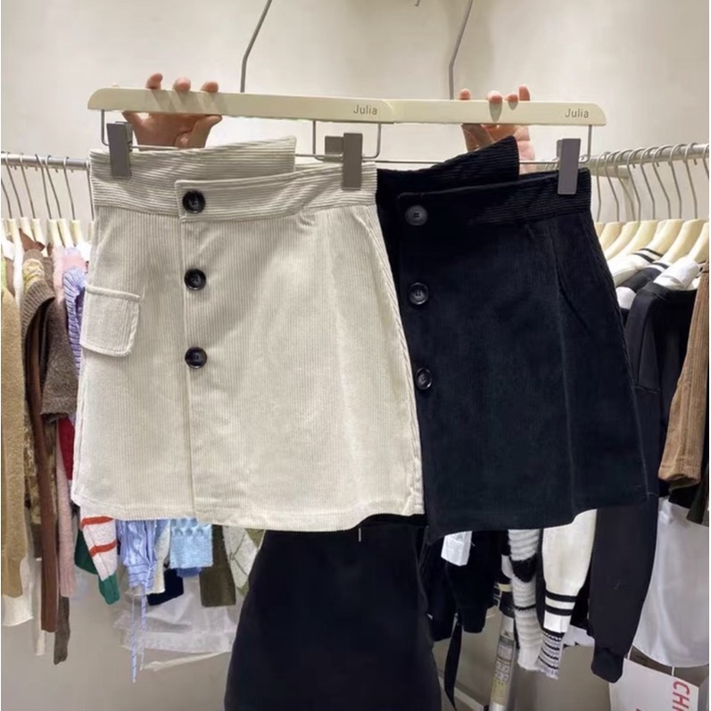 Chân váy nhung vạt lệch V12