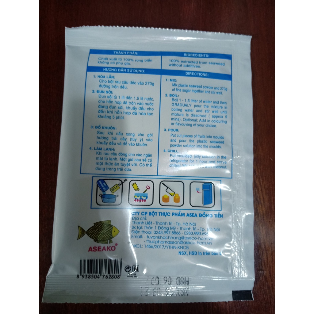 Rau câu con cá dẻo Hoàng Long 10gr