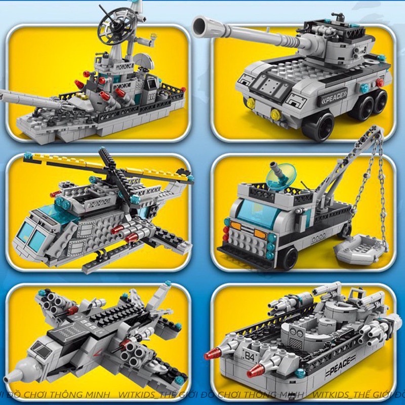 Bộ Đồ Chơi Lego Tàu Chiến Hạm 1560 PCS / Lắp Ghép Mô Hình Máy Bay Chiến Đấu WITKIDS