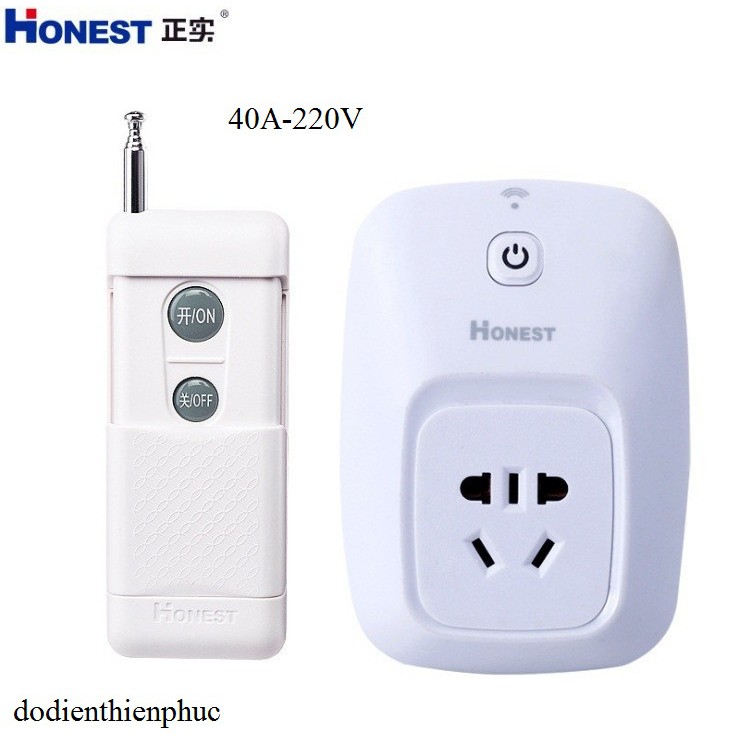 Ổ cắm điều khiển từ xa công suất lớn HONEST HT-6805 75-220V 40A ( tặng kèm pin 12V-23A )