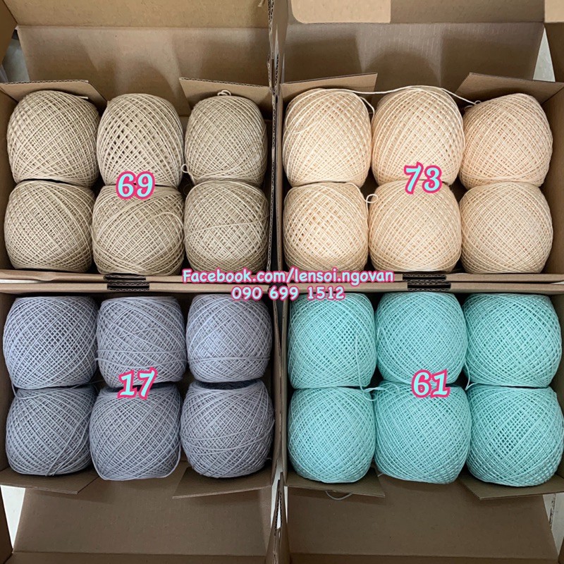 Sợi Lace Cotton Craftyarn VN (cuộn 50gr) MUA 5c cùng màu TẶNG 1c