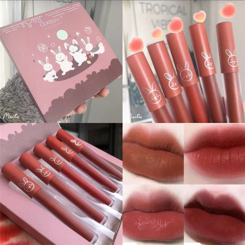 Set 5 Son Kem Lì Mịn Leanduu Trang Điểm Chống Thấm Nước Lâu Trôi Tiện Dụng | BigBuy360 - bigbuy360.vn
