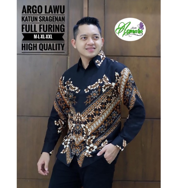 Áo Sơ Mi Nam batik ARGO LAWU Vải Cotton Mịn Màng SRAGENAN ORI Solotik Tuổi Teen I0X0 Chất Lượng Cao Mới Nhất