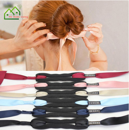 Dụng cụ tạo búi tóc trang trí nơ ruy băng dài cho nữ