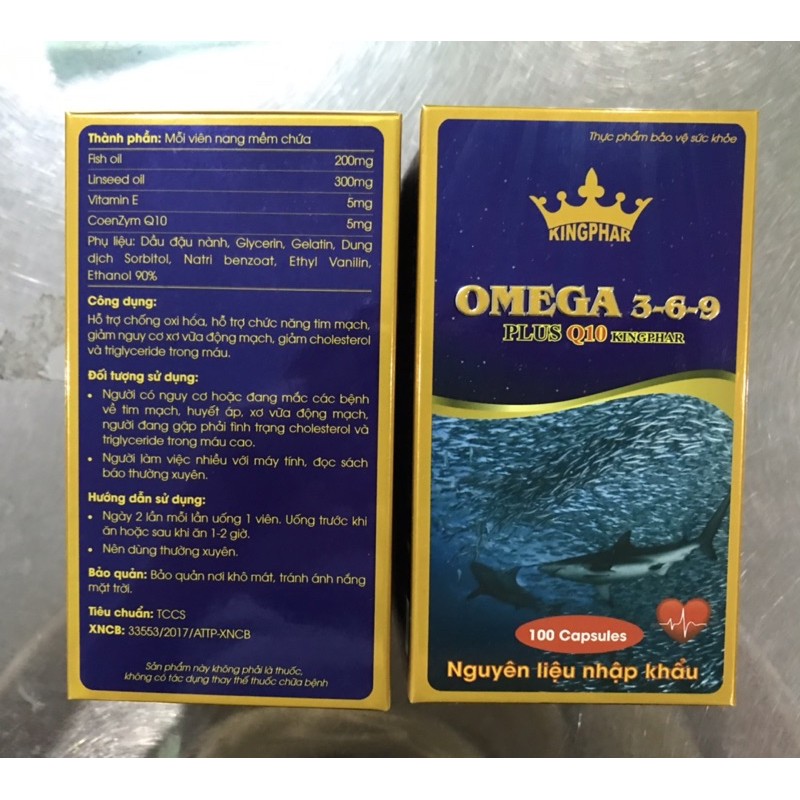 Omega 3-6-9 Plus Q10 Kingphar- Hộp 100 viên