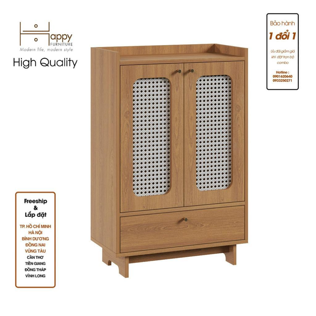 HAPPY FURNITURE , Tủ giày 2 cánh mây - MEYDAN , TCM_055 , 65cm x 34cm x 100cm
