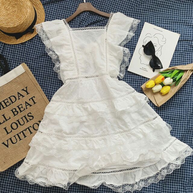 MITI_STORE_ VÁY XÒE VIỀN REN TIỂU THƯ !!!!