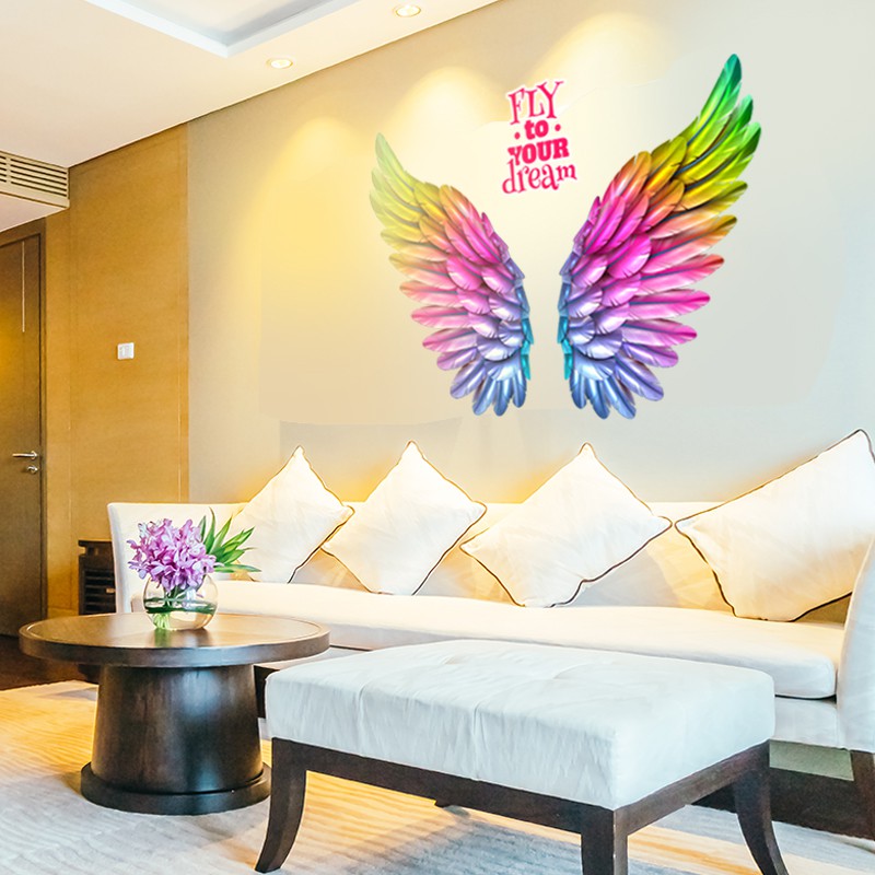 Hình Dán Cánh Ước Mơ | Decal Dán Tường Trang Trí Quán Caffe, Quán Nail, Phòng Spa, Dán Phòng Ngủ, Phòng Khách
