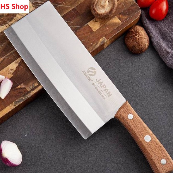 Dao chặt Asakh Nhật Bản thép SK5 hàng cao cấp chặt ngọt nặng tay bền bỉ (Nặng 500g)