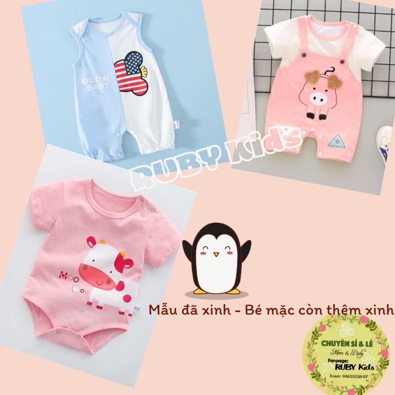 combo 3 bộ bodysuit sơ sinh cho bé gái