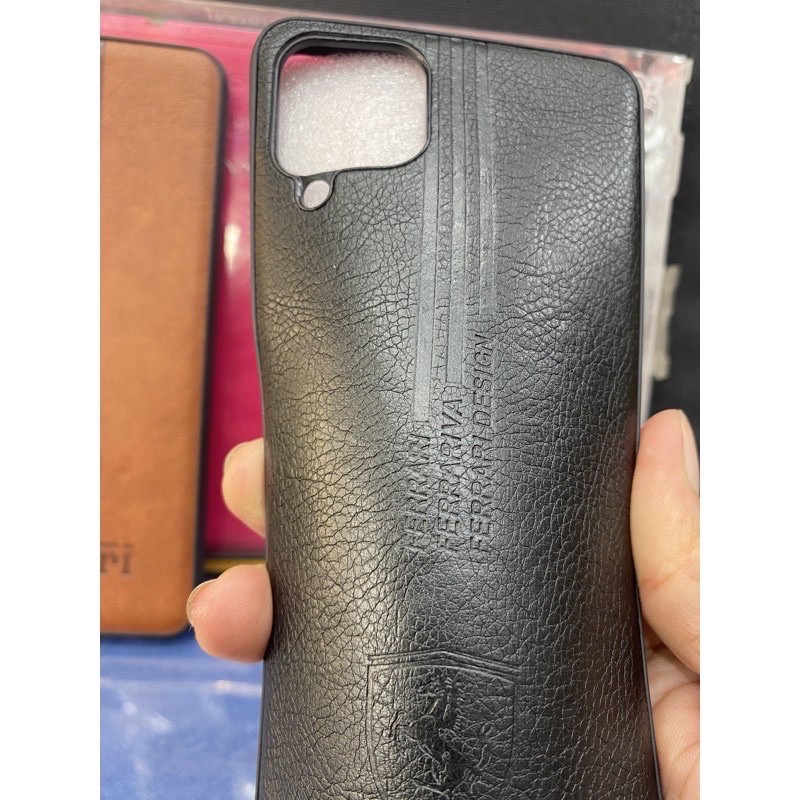 Ốp Samsung A12  dẻo kiểu da in logo