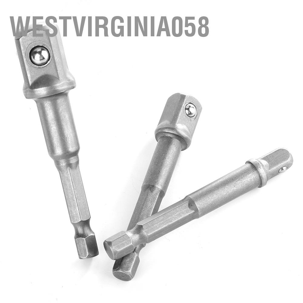 Có thể bán buôn 3pcs 1/4 &quot;Hex Shank đến 3/8&quot; 1/2 &quot;Square Adapter cho Cờ lê ổ cắm máy khoan điện  Westvirginia058 Hàng giao ngay