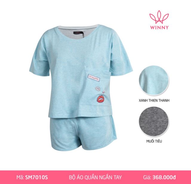 Bộ mặc nhà Winny áo cộc tay quần sooc cotton SM7010 Giá 368.000đ