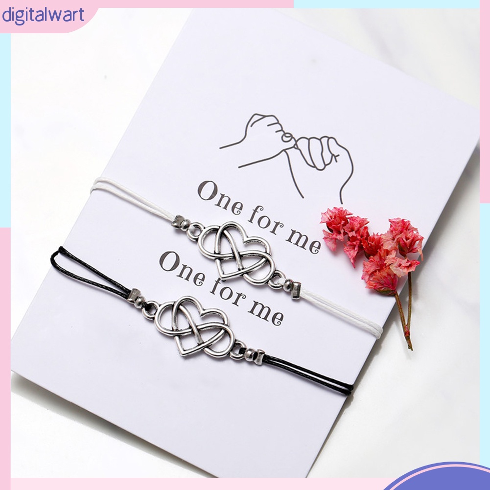 Set 2 Vòng Tay Mặt Trái Tim Cho Cặp Đôi Thẻ