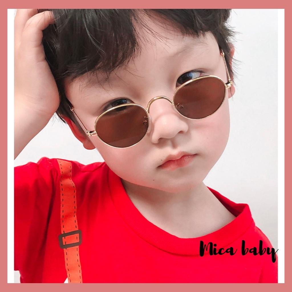 Kính thời trang cho bé, kính râm kiểu dáng gọng tròn phong cách đáng yêu K08 Mica baby