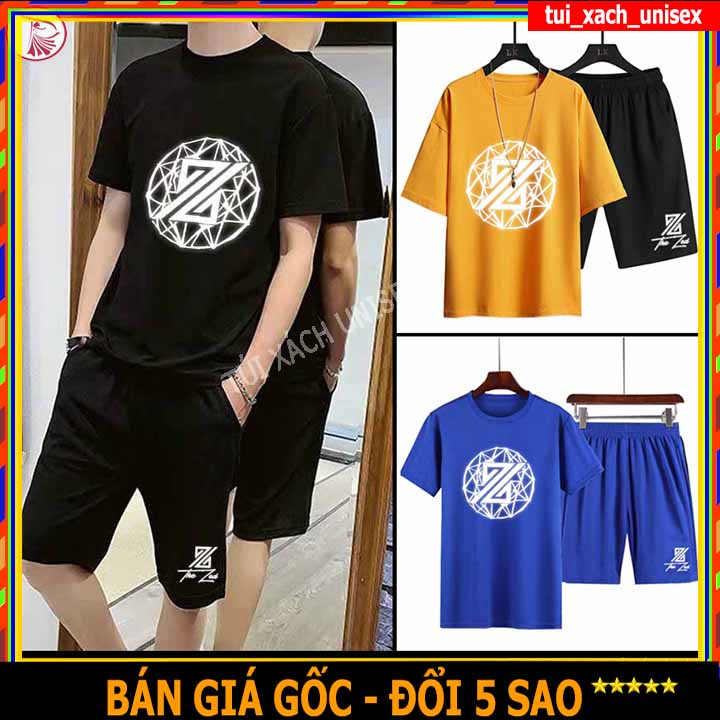 ✴ ÉP NHIỆT PHẢN QUANG ✴ Bộ Thể Thao Nam mùa hè mặc ở nhà chất Cotton Xốp Thái siêu xịn cộc tay CHỮ Z