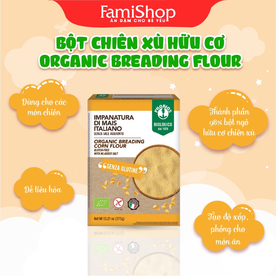 FamiShop Bột Chiên Xù Hữu Cơ 375g Organic Breading Corn Flour