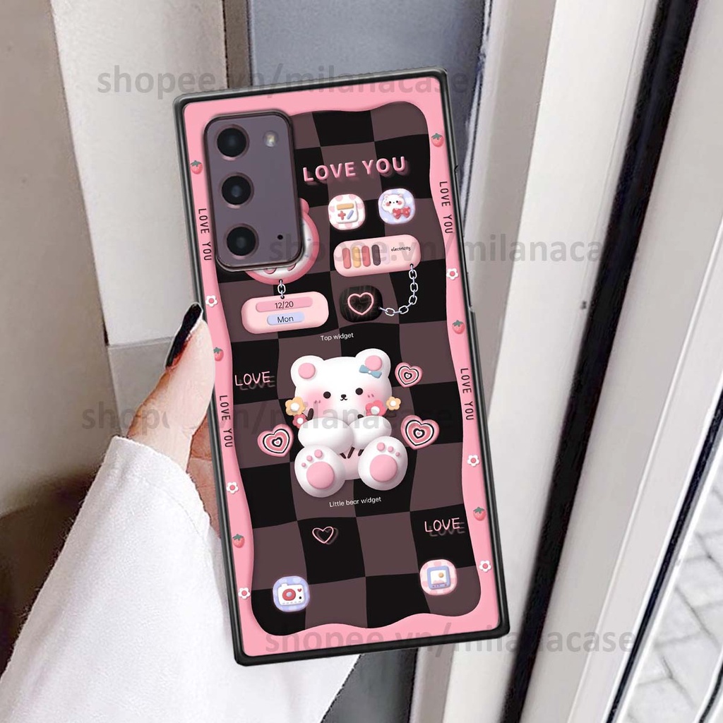 Ốp Samsung Note 20 hình đồng hồ icon gấu mèo cute cực dễ thương ngộ nghĩnh