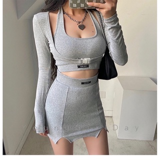 Set áo vay thể thao 3 món Ulzzang
