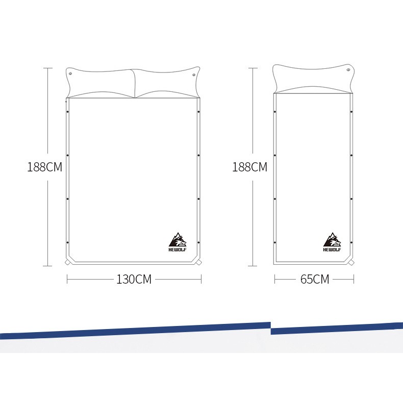 Đệm đơn bơm hơi tự động chống ẩm, dùng làm đệm ngủ trong lều, dã ngoại... Hewolf HW-D1892