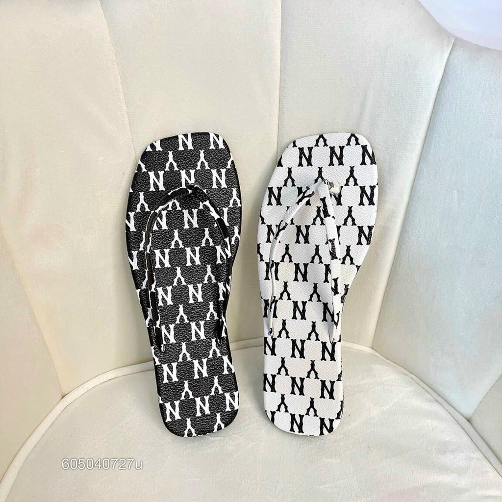 Dép nữ, dép thời trang xỏ ngón NY màu đen và trắng size 35 đến 39