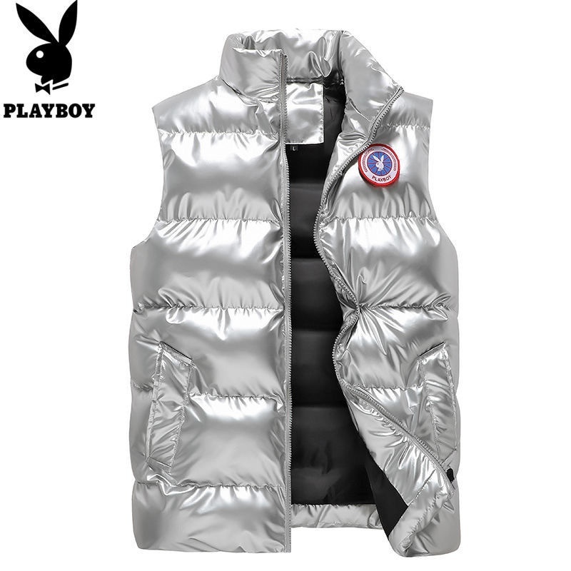 Áo khoác phao sát nách cổ đứng chất Cotton giữ ấm cho nam giới