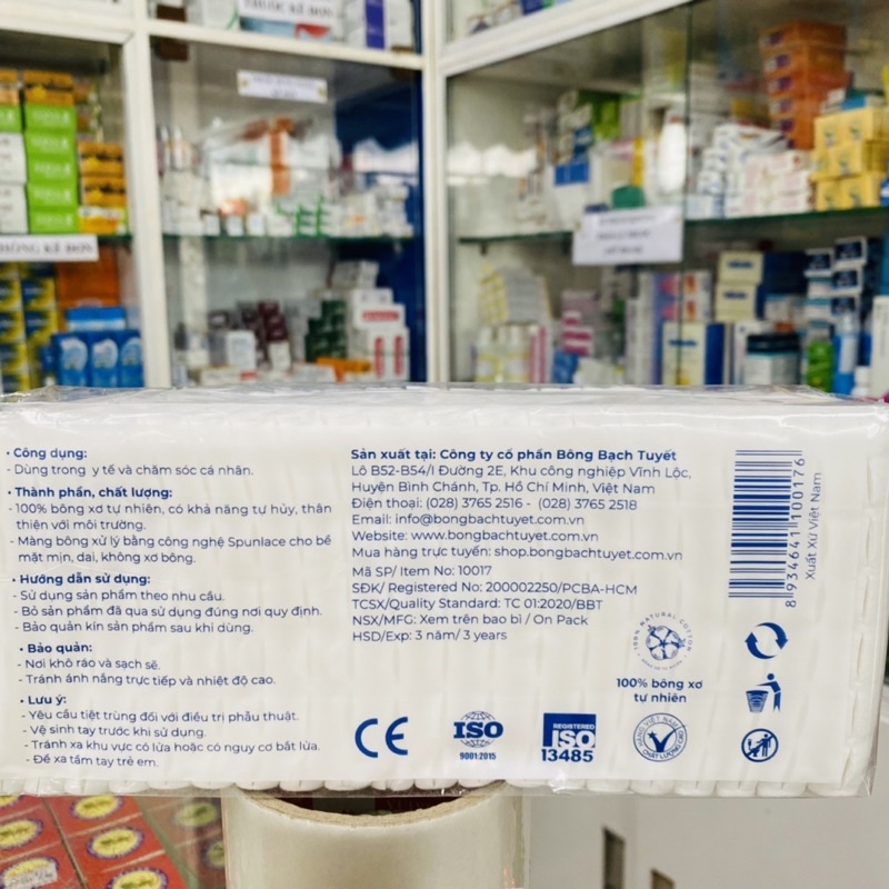 ✅ [Chính Hãng] Bông Bạch Tuyết cắt miếng ( 100g ) Bông Zigzag Thấm nước y tế chuẩn y khoa.