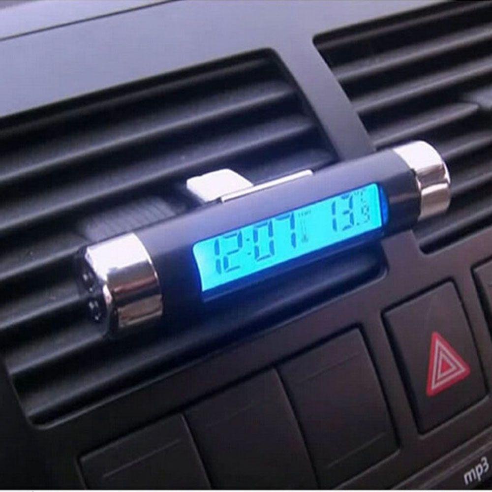 Đồng Hồ Kỹ Thuật Số LCD Hiển Thị Nhiệt Độ Xe Hơi Thiết Thực Mới