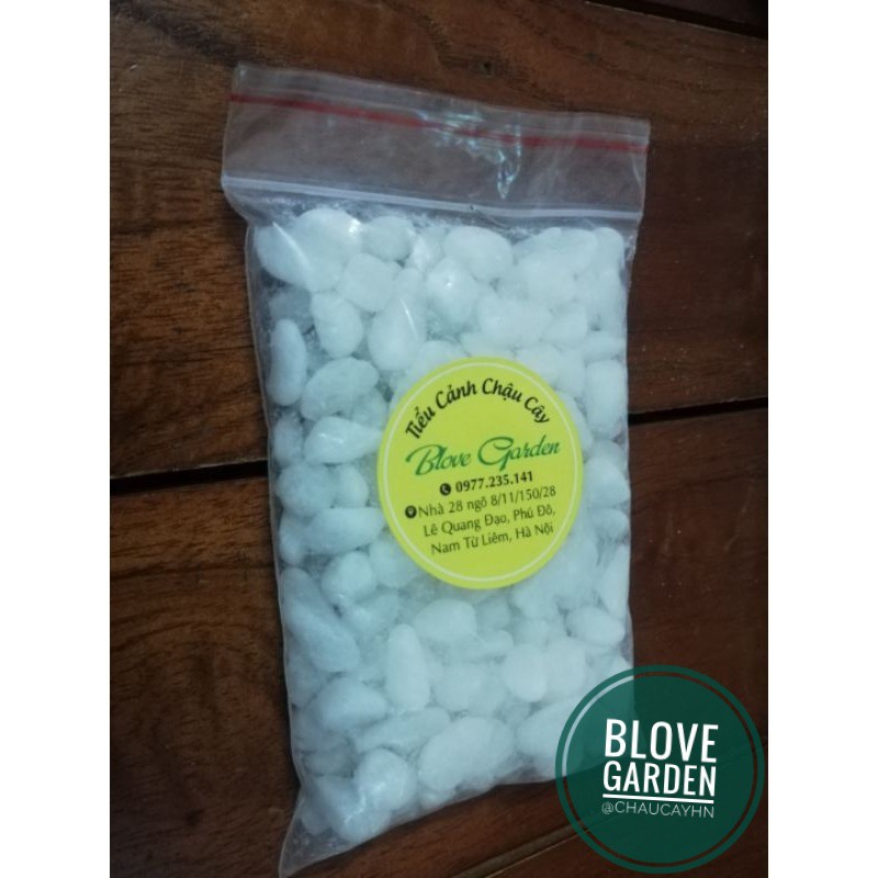 Đồ dùng làm vườn - Sỏi trắng to (2 - 3 cm) 200g  trang trí hồ cá, chậu cây cảnh, terrarium, trang trí sân vườn